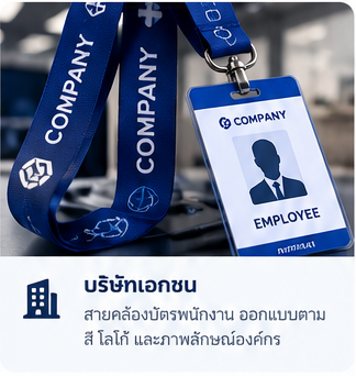 ภาพตัวอย่างสายคล้องบัตรสำหรับบริษัท สร้างด้วย AI
